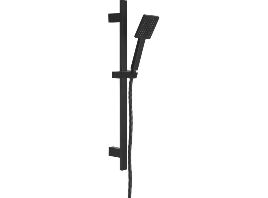 Sapho Sprchová súprava hranatá, posuvný držiak 700mm, čierna mat SC615