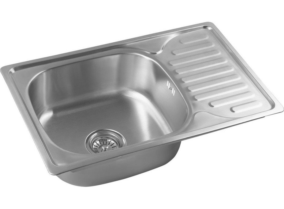 Aqualine Nerezový vstavaný drez s odkvapom, 66x18x42 cm AQ6642B
