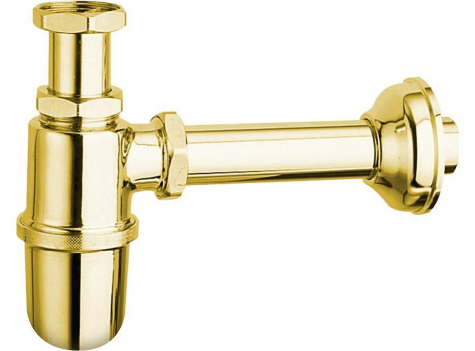 Sapho RETRO umývadlový sifón 5/4", odpad 32 mm, zlato 9595