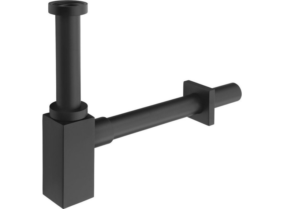 Sapho Umývadlový sifón 5/4", odpad 32mm, hranatý, čierna mat SI415