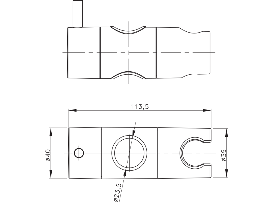 Sapho Držiak pre sprchovú tyč 23mm, ABS/zlato NDSZ139