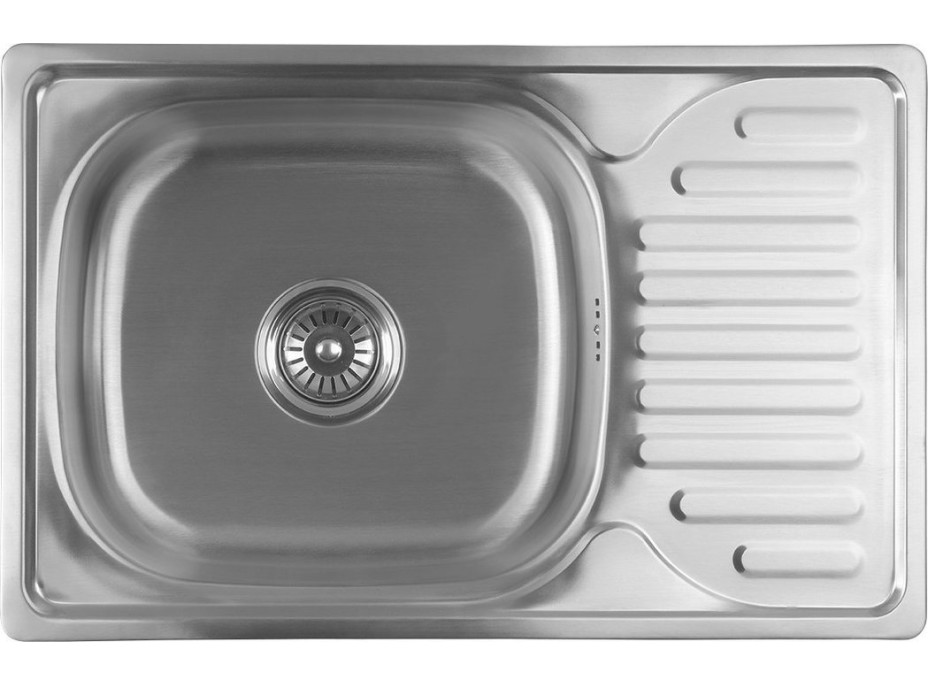 Aqualine Nerezový vstavaný drez s odkvapom, 66x18x42 cm AQ6642B