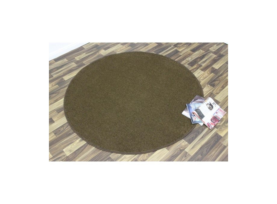 Kusový koberec Nasty - hnedý okrúhly