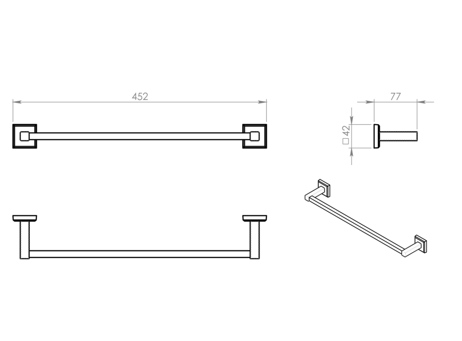 Gedy COLORADO držiak uterákov 450x80mm, chróm 692145