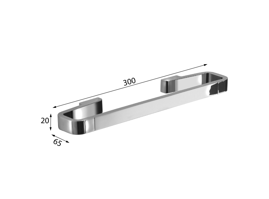 Gedy SAMOA držiak uterákov 300x65mm, čierna mat A8213014