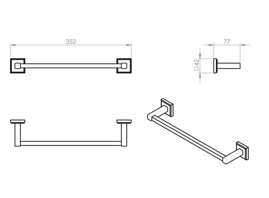 Gedy COLORADO držiak uterákov 350x80mm, chróm 692135
