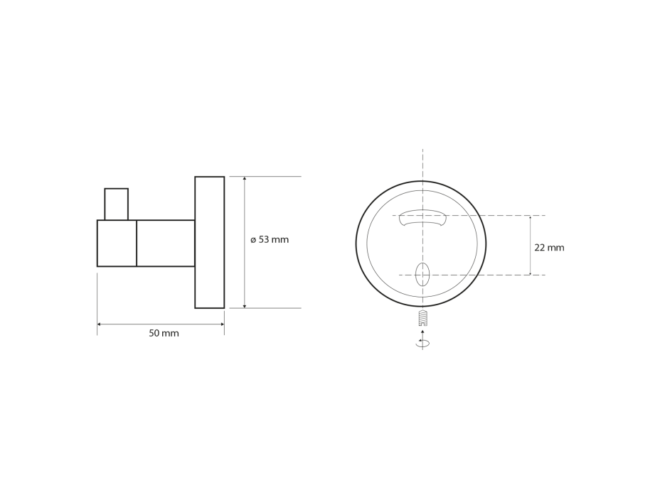 Sapho X-ROUND E háčik, chróm XR205