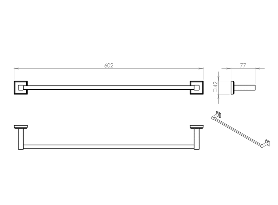 Gedy COLORADO držiak uterákov 600x80mm, chróm 692160