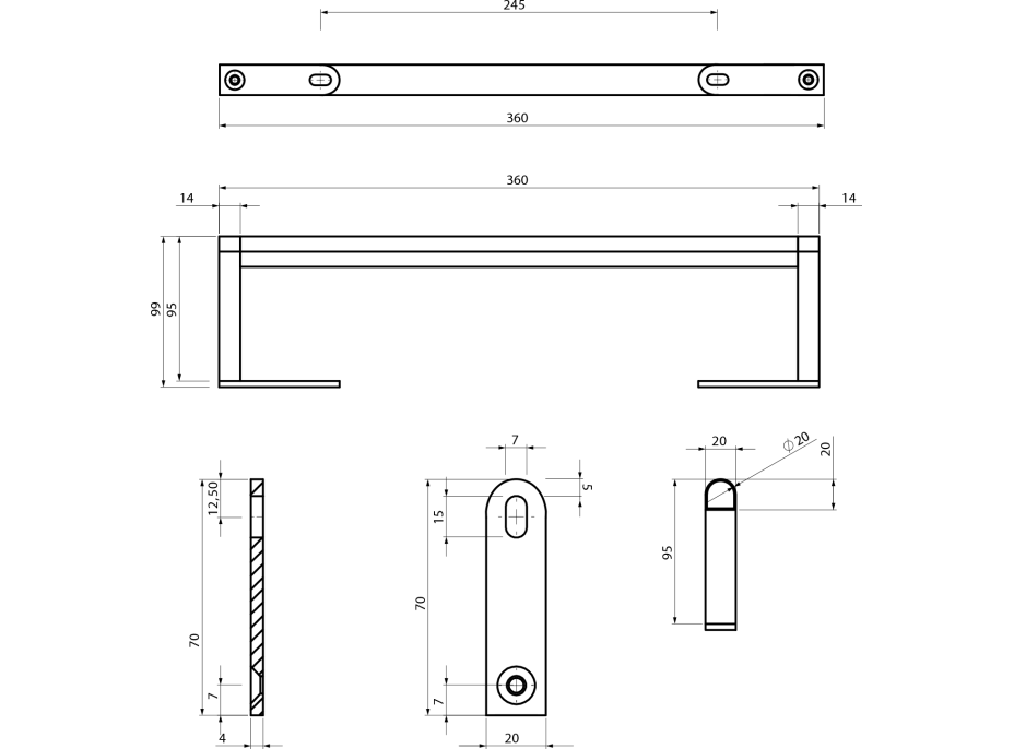 GSI KUBE X držiak uterákov 40cm, pre umývadlo 9484, chróm PAKUBEX40