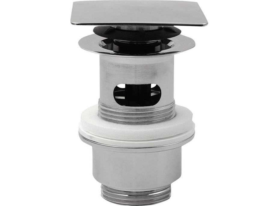 Omp Tea Umývadlová výpusť 5/4“, click-clack, hranatá zátka, hr.32-52mm, chróm 8540.360.5