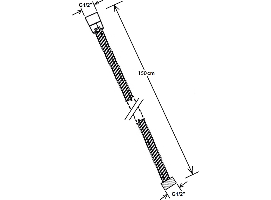 Sapho POWERFLEX kovová sprchová hadica, 150cm, biela mat FLE10BI