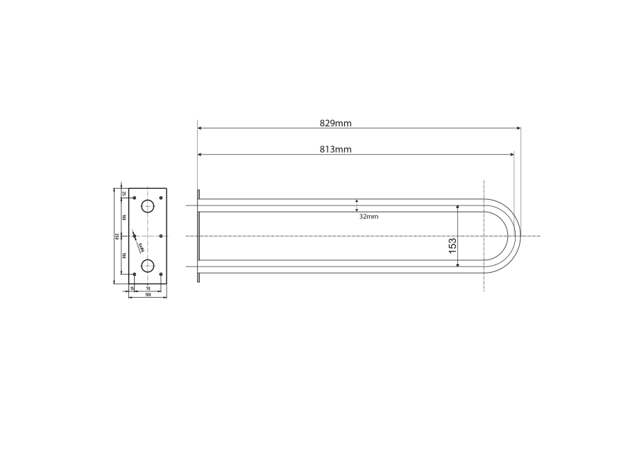 Sapho HANDICAP podperné madlo tvar U 813mm, biela XH540W