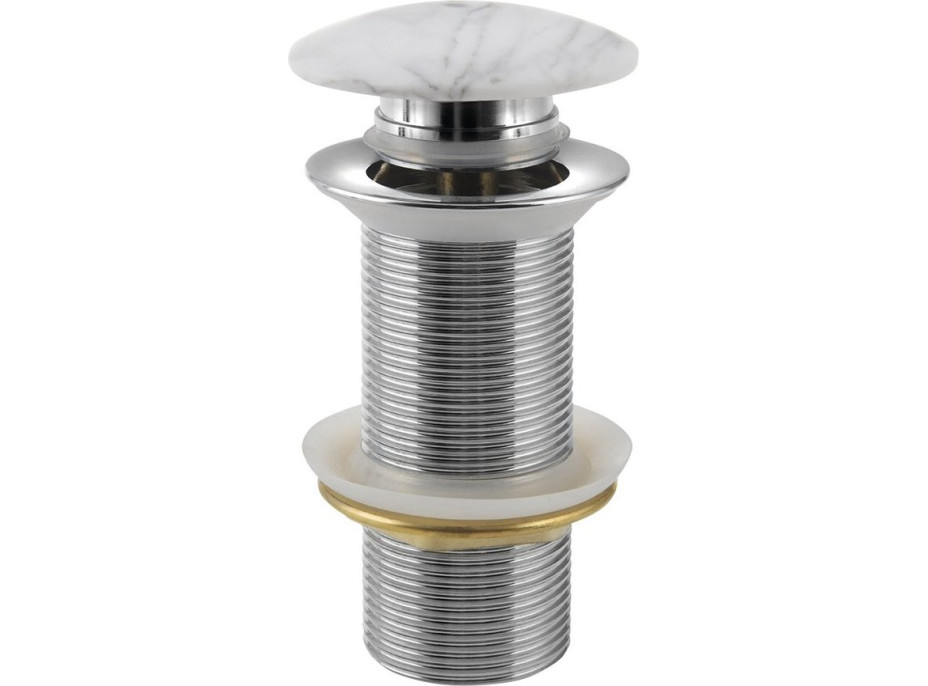 Sapho BLOK umývadlová výpusť 5/4“, click-clack, zátka biela carrara, mat 2401-941