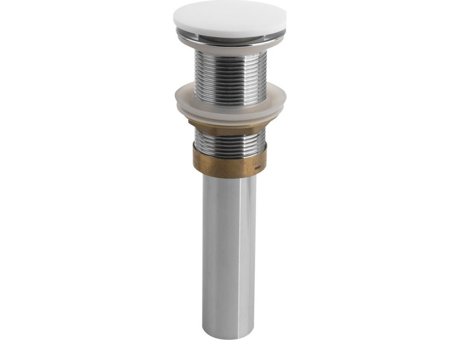 Sapho THIN umývadlová výpusť 5/4“, click-clack, Rockstone, biela mat WN721