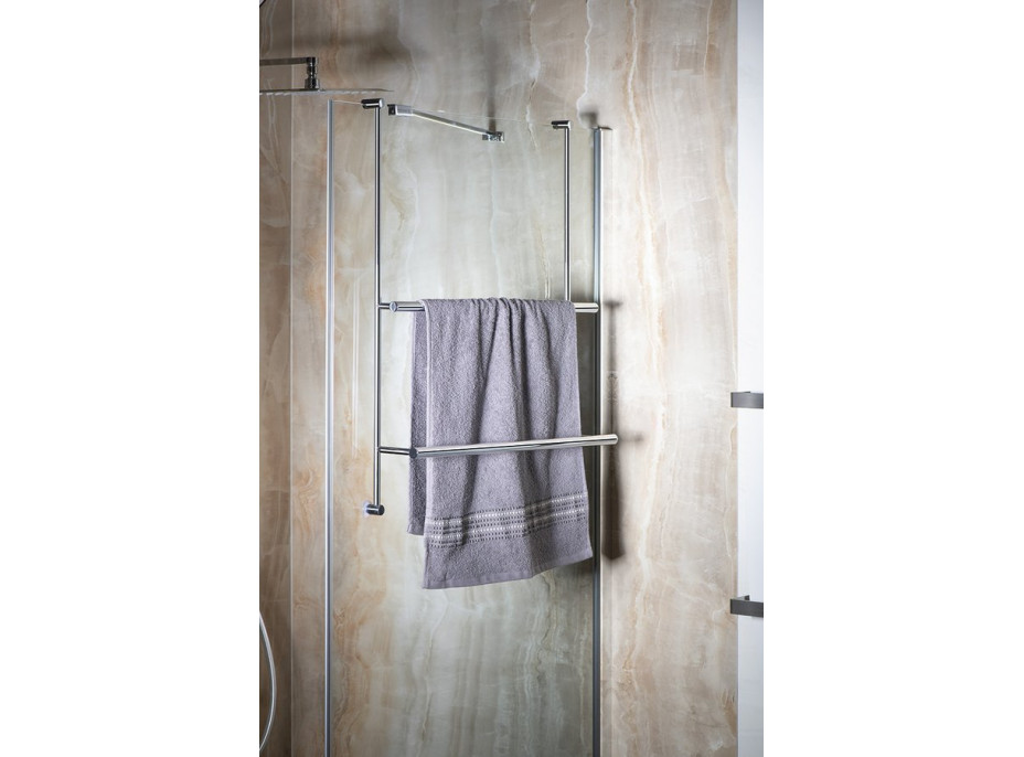 Sapho Závesný držiak uterákov na sprchovú zástenu 600x730x125mm, chróm 1301-09
