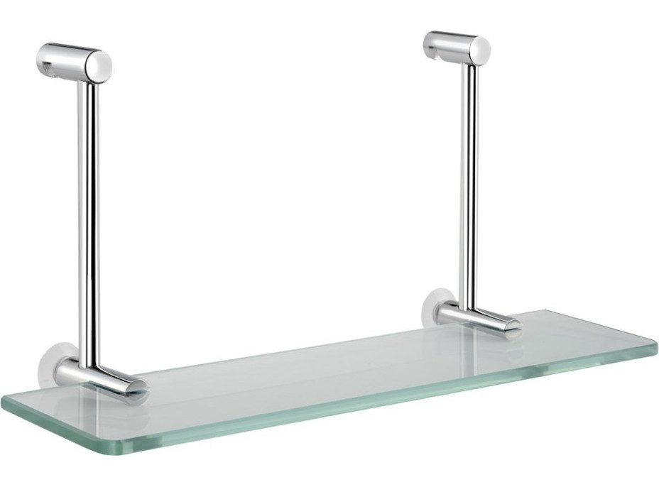 Sapho Závesná sklenená polička na sprchovú zástenu 400x180x125mm, chróm 1301-15