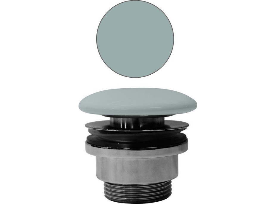 GSI GSI umývadlová výpusť 5/4“, neuzatvárateľná, hr.5-65 mm, keramická krytka, ghiaccio mat PVC15