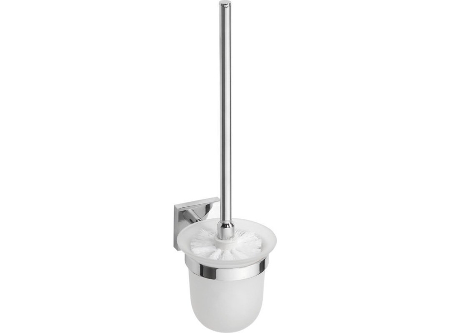 Sapho X-SQUARE WC kefa závesná, mliečne sklo, chróm XQ301