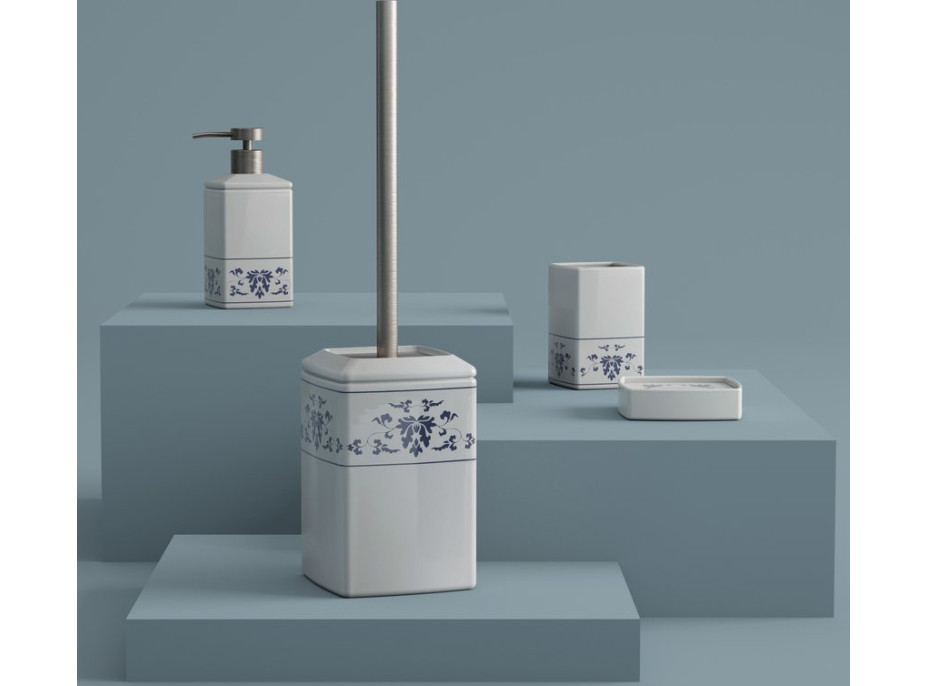 Gedy CIXI WC kefa na postavenie, porcelán, biela/modrá CX3389