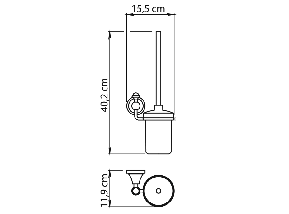 Gedy NEVIS WC kefa závesná, keramika, chróm NV330313