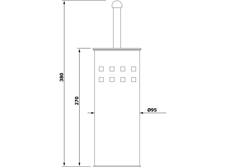 Aqualine SIMPLE LINE WC kefa valcová s otvormi, biela 04002W