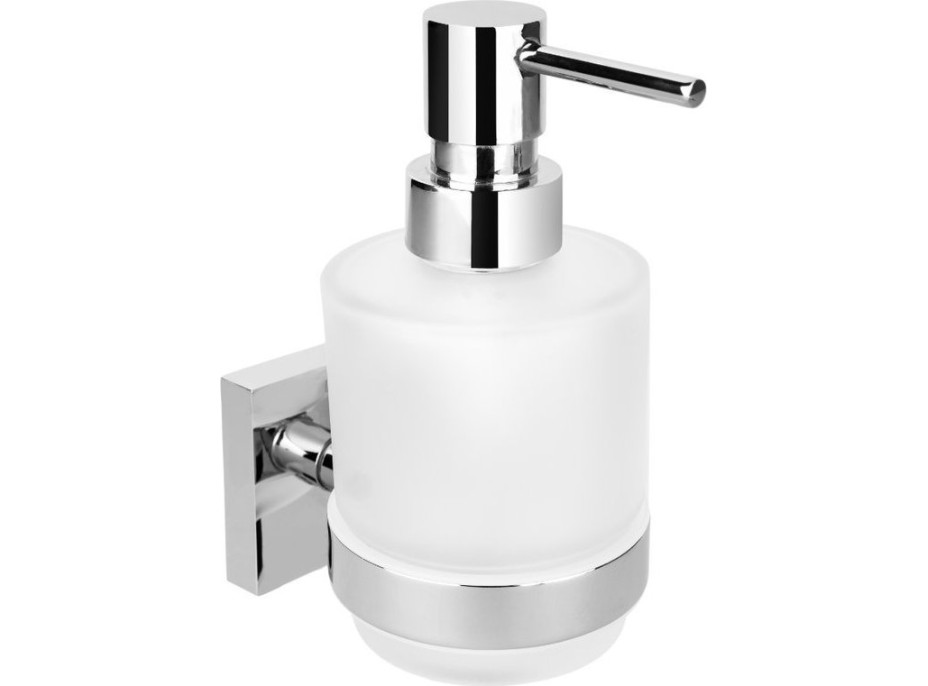 Sapho X-SQUARE dávkovač mydla 200ml, mliečne sklo, chróm XQ101