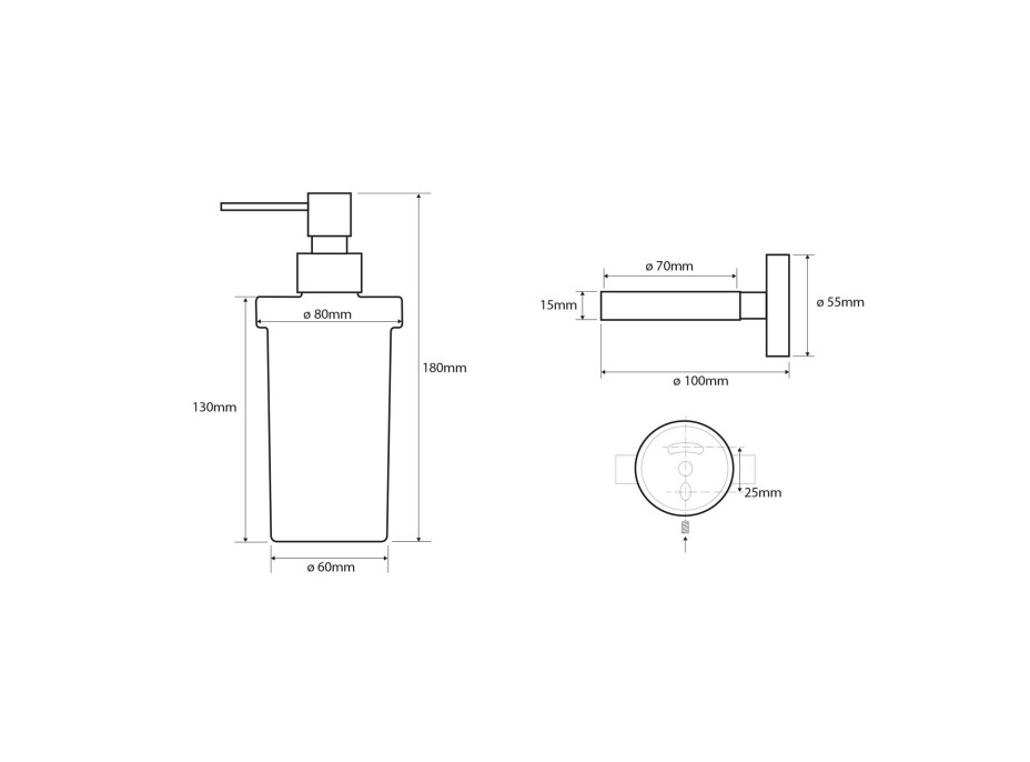 Sapho X-ROUND dávkovač mydla 230ml, mliečne sklo, chróm XR101