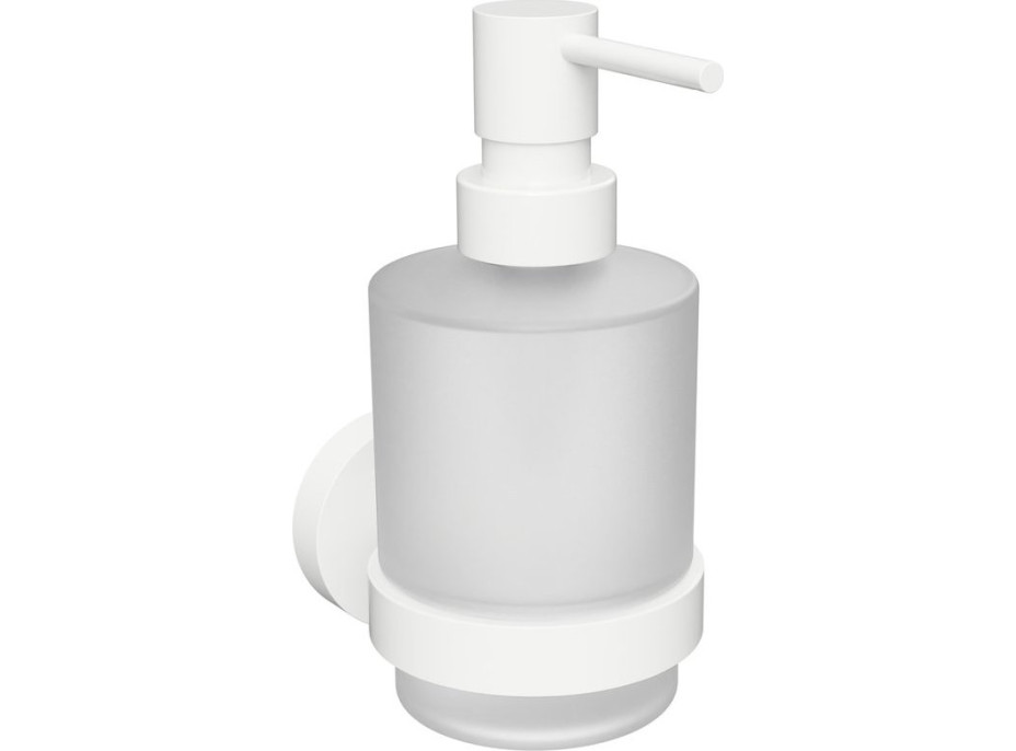 Sapho X-ROUND WHITE dávkovač mydla 200ml, mliečne sklo, biela mat XR103W