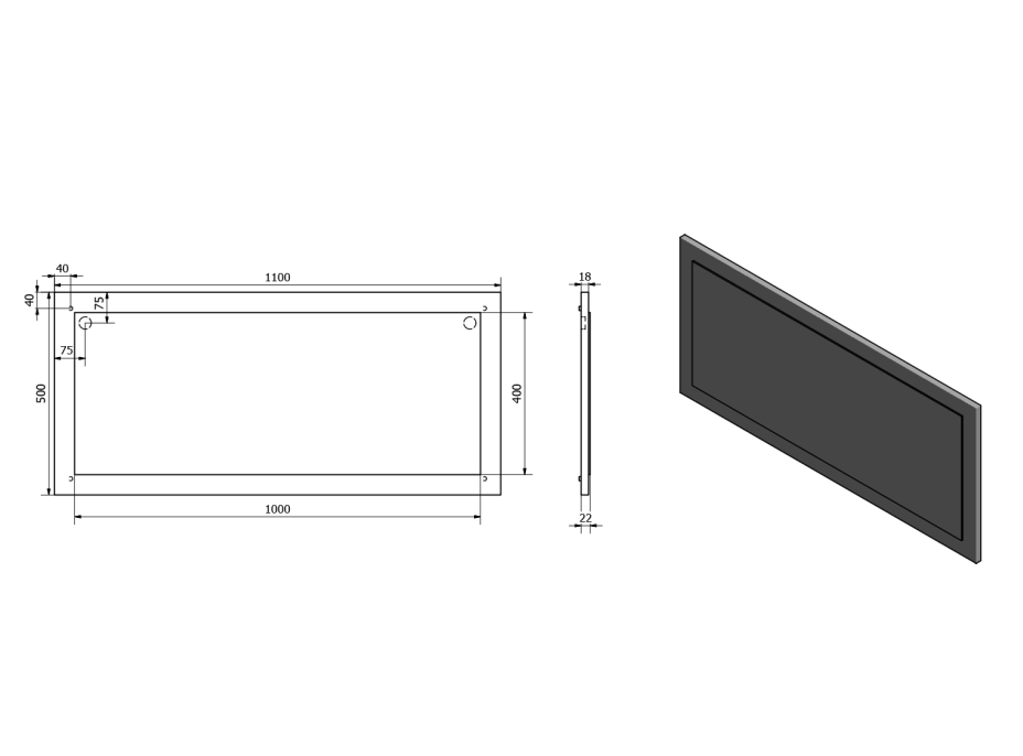 Sapho TREOS zrkadlo v ráme 1100x500mm, dub Collingwood TS100-1919