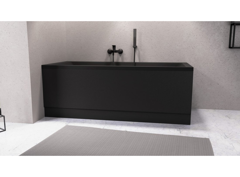 Polysan PLAIN panel čelný 150x59cm, čierna mat, ľavý 72597.21