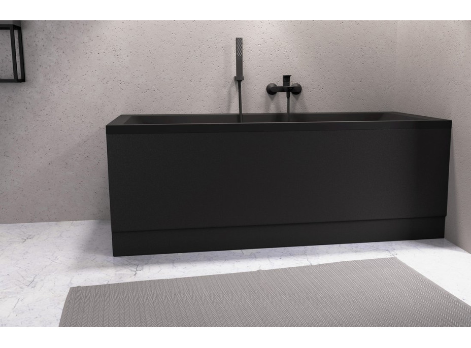Polysan PLAIN panel čelný 180x59cm, čierna mat, pravý 72804.21