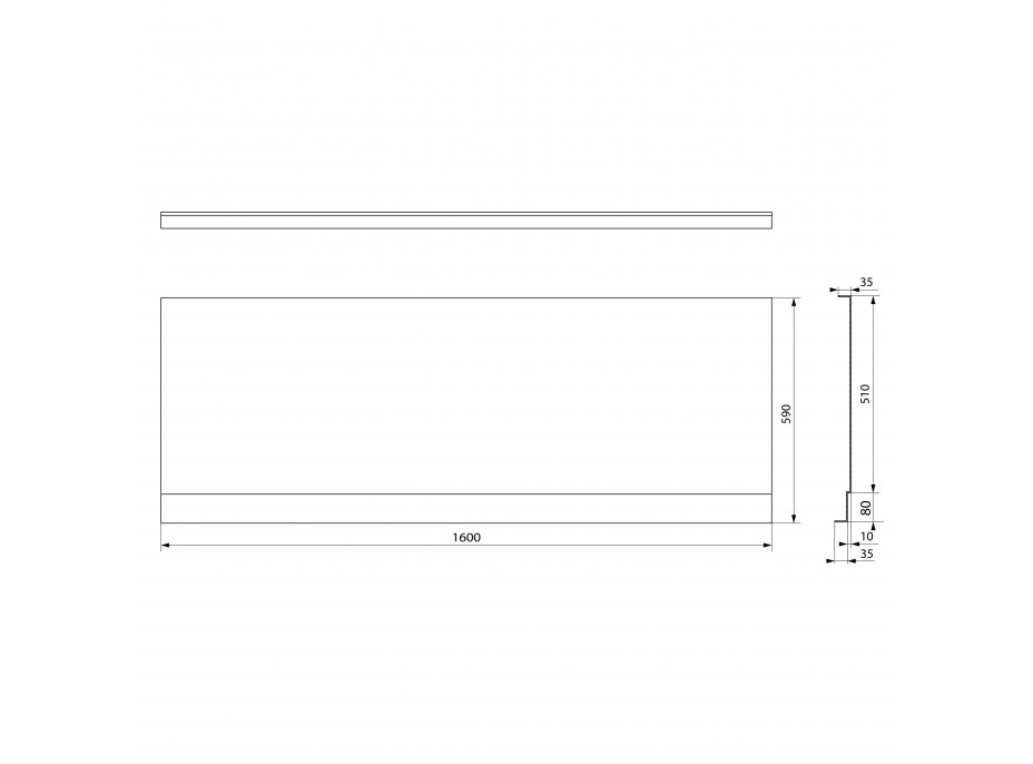 Polysan PLAIN NIKA panel 160x59cm, čierna mat 72505.21