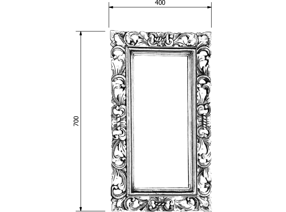Sapho SAMBLUNG zrkadlo vo vyrezávanom ráme 40x70cm, strieborná IN109
