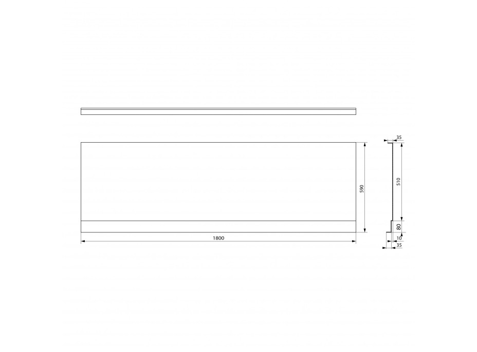 Polysan PLAIN NIKA panel 180x59cm, čierna mat 72543.21