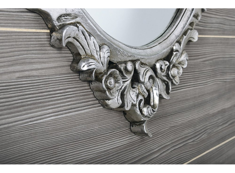 Sapho DESNA oválne zrkadlo vo vyrezávanom ráme, 80x100cm, strieborná IN344