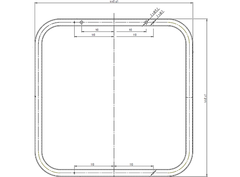 Aqualine WHITE LINE zrkadlo v ráme 44x44cm, biela 8000