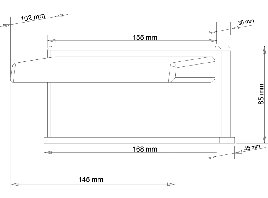 Sapho Výtoková hubica otvorená na okraj vane, šírka 145mm, kaskáda, chróm 5107