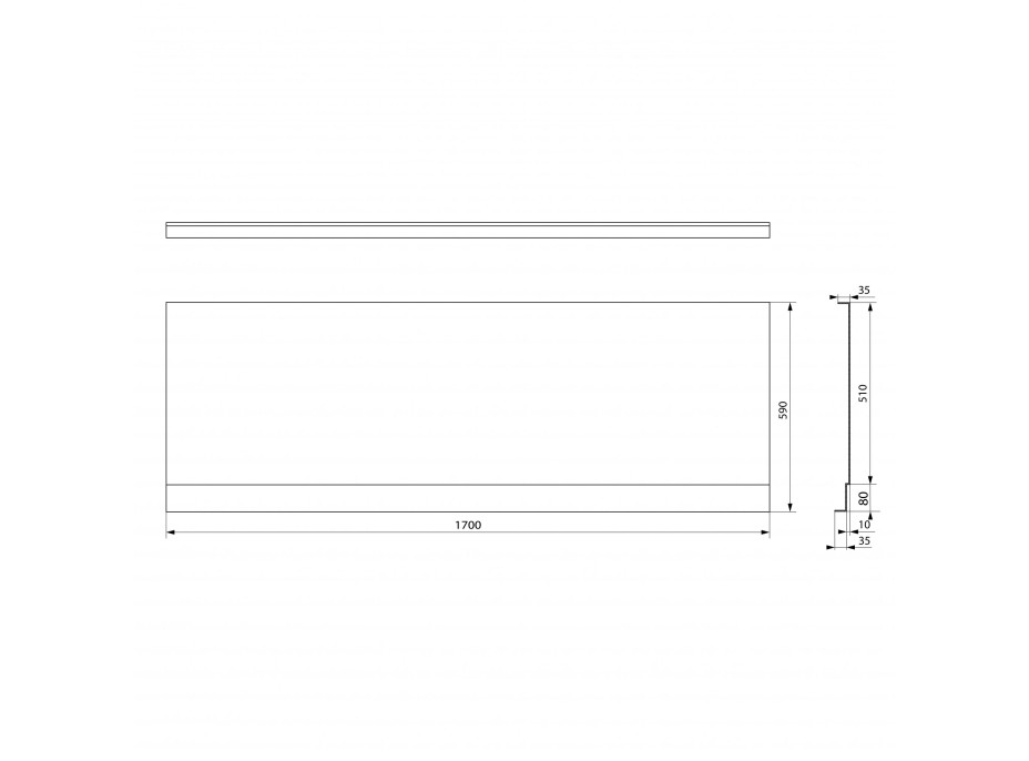 Polysan PLAIN NIKA panel 170x59cm, čierna mat 72525.21