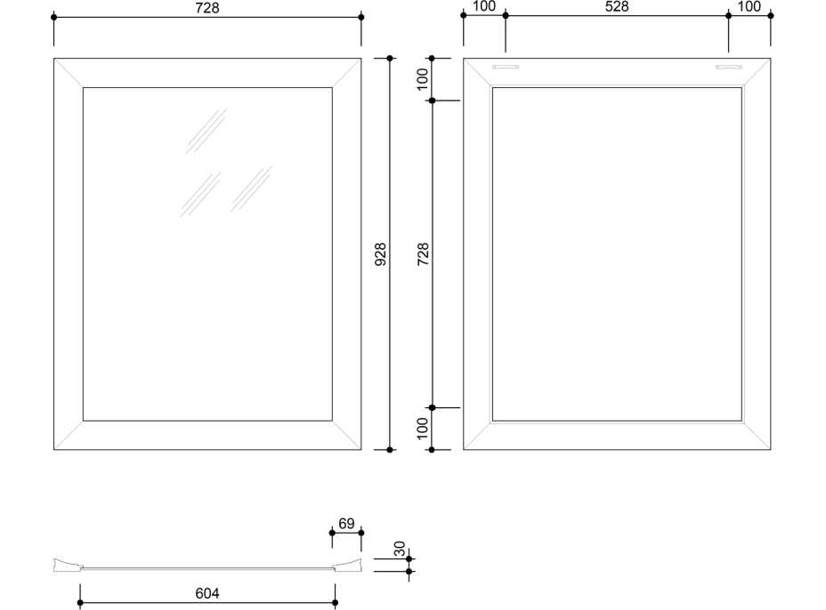 Sapho CORONA zrkadlo v drevenom ráme 728x928mm, champagne NL720