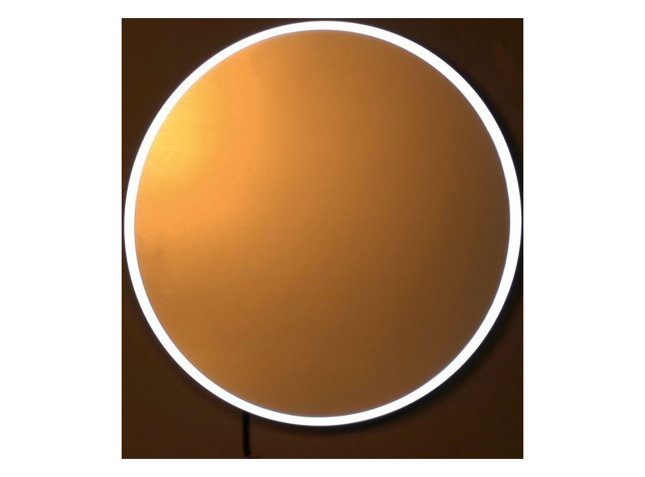 Sapho FLOAT okrúhle zrkadlo s LED podsvietením ø 600mm, biela 22559