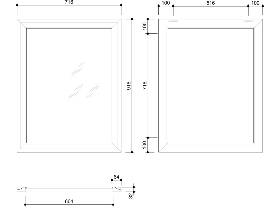 Sapho AMBIENTE zrkadlo v drevenom ráme 720x920mm, starobiela NL705