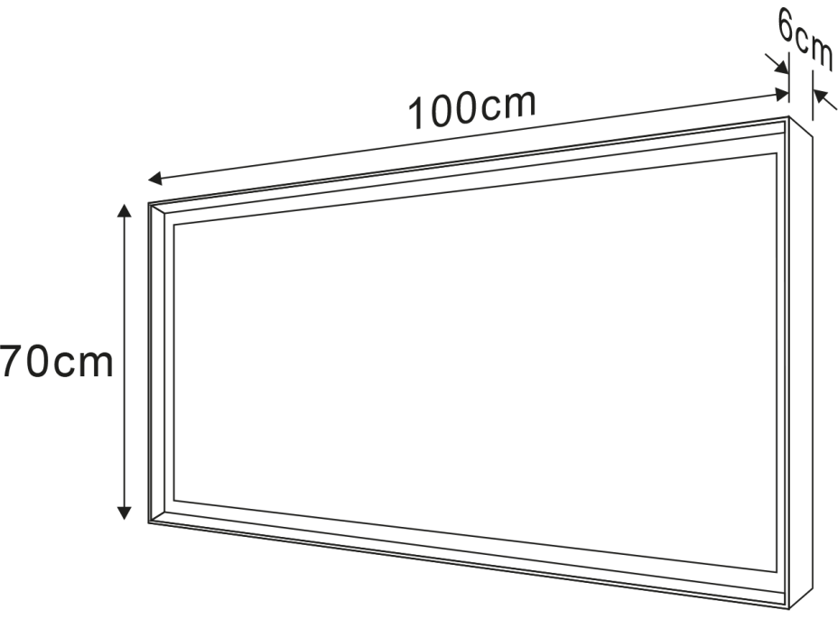 Sapho SORT zrkadlo s LED osvetlením 100x70cm, čierna mat ST100