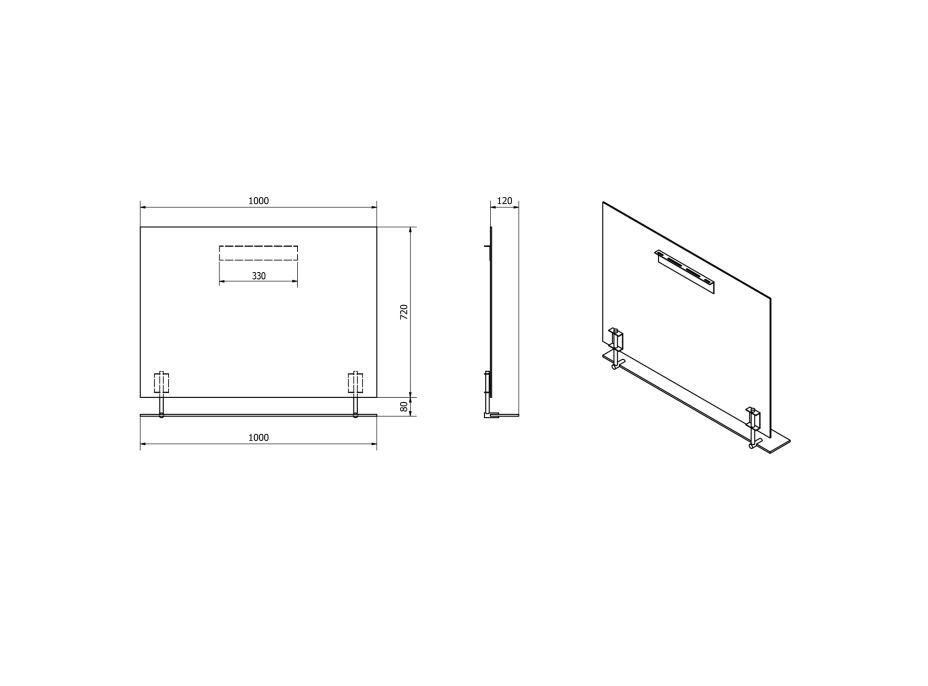 Sapho WEGA zrkadlo s policou 1000x800mm 60092