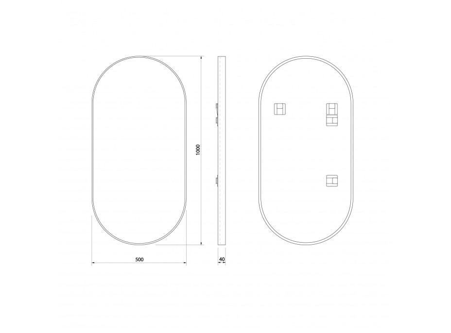 Sapho AVONA oválne zrkadlo v ráme 50x100cm, zlato mat AV500G