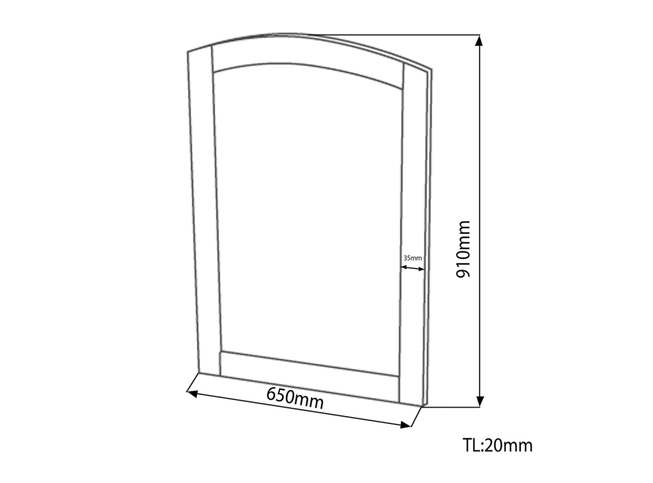 Sapho RETRO zrkadlo v drevenom ráme 650x910mm, starobiela 1685