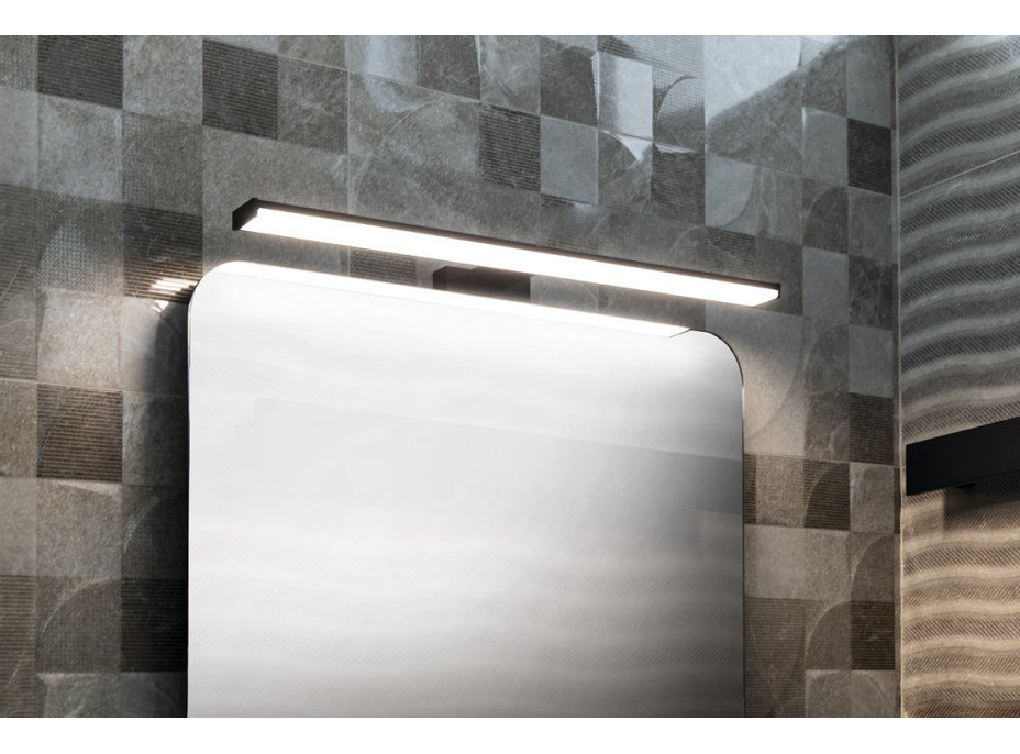 Sapho CHICAGO XL LED svietidlo, 600x120x40mm, 12W, 230V, plast, čierna mat AU470