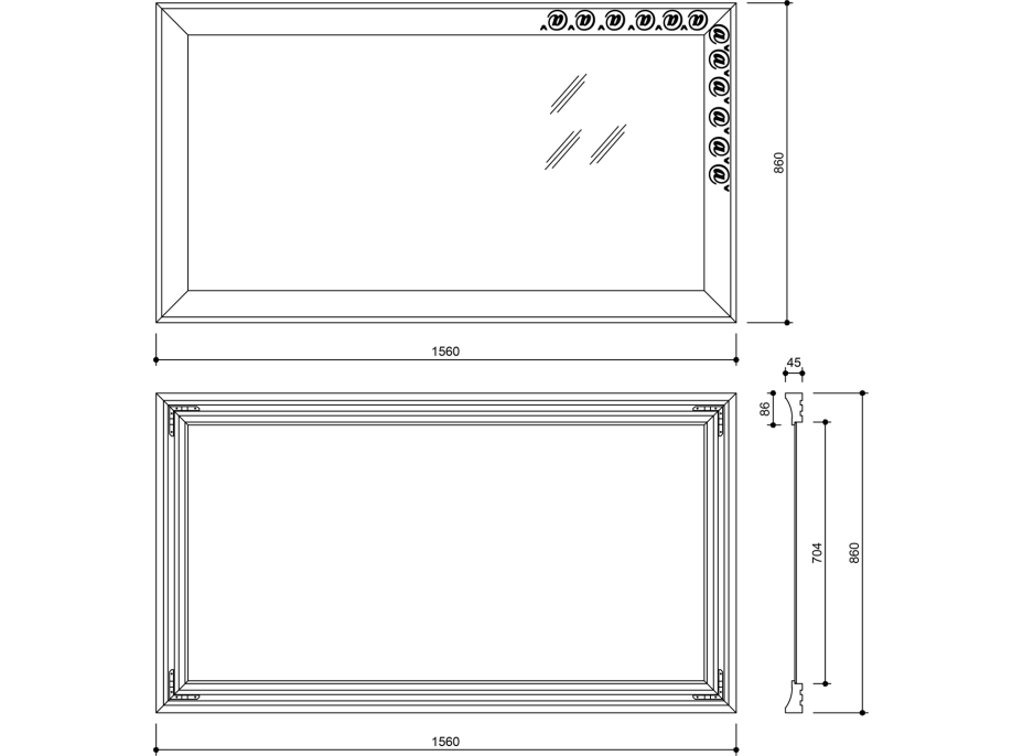 Sapho MANTILA zrkadlo v drevenom ráme 860x1560mm, antik NL741