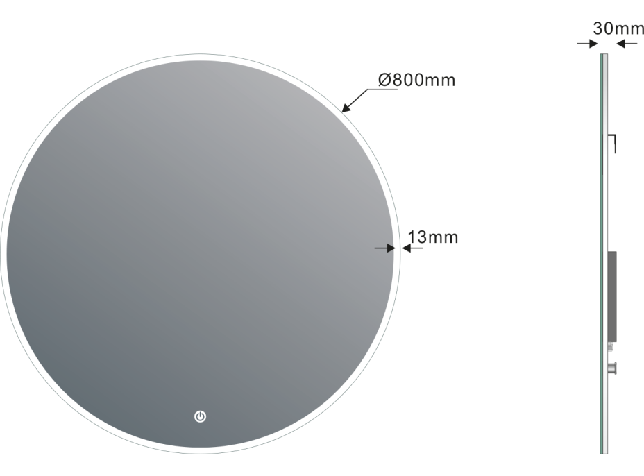 Sapho VISO okrúhle zrkadlo s LED osvetlením ø 80cm, senzor, 2700-6500K VS080S
