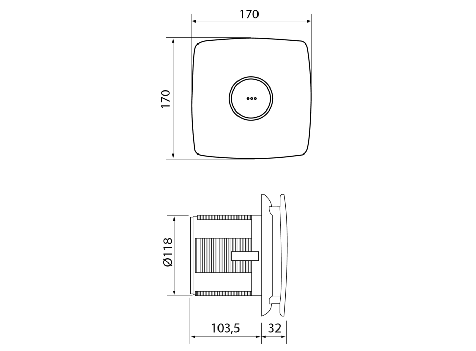 Cata X-MART 12T kúpeľňový ventilátor axiálny s časovačom, 20W, potrubie 120mm, nerez mat 01051000