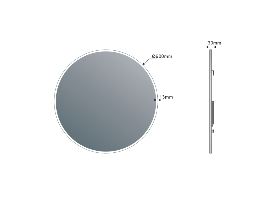 Sapho VISO okrúhle zrkadlo s LED osvetlením ø 90cm VS090